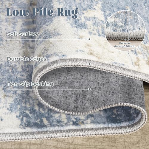 Modern Abstract Area Rug - Washable & Soft for Home - Image 5