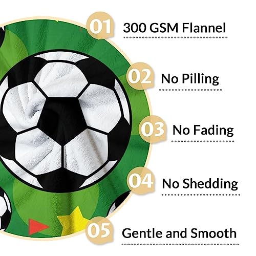 Mercuryelf Soccer Blanket Gifts, 30"x40" Funny Football Throw Blankets for Boys Kids, Cozy Lightweight Fleece Plush for Sofa Bed Room Decor
