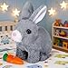 Sunshine smile Hüpfendes Kaninchen,Sprechender Hasen,Hasen Kuscheltiere Klein, Interaktives Kaninchen Haustier,Elektronisches Plüschhase mit Geräusche Macht