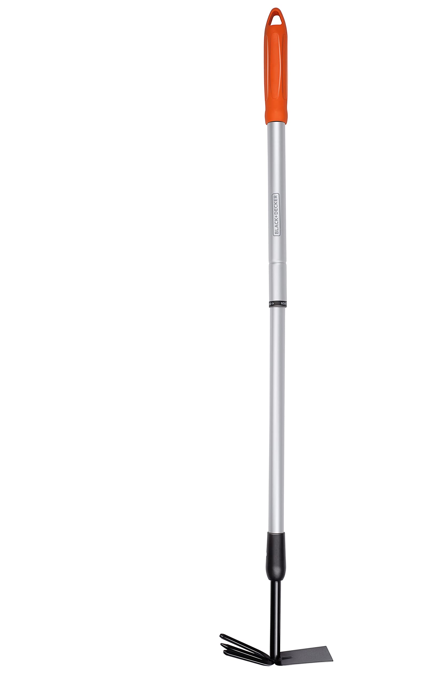 Black+Decker Cultivador, Azada y Azadón, Longitud Regulable 66-101 cm, Cultivar y Desherbar, Cabezal de Acero al Carbono
