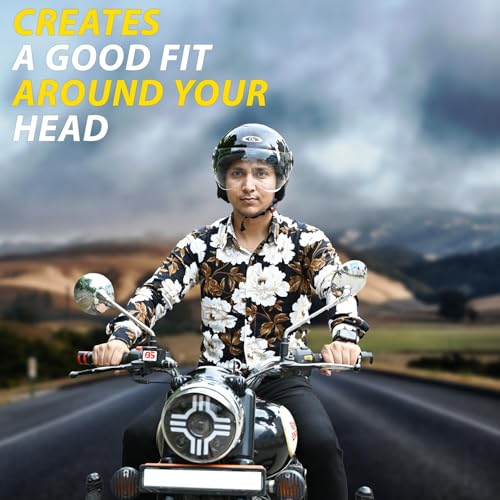 Image of O2 Open Face / Half face Helmet Unisex for Bike Women Men ISI Certified with Clear Visor Metallic Smooth Finish Lightweight & Compact (Black, 580mm Medium)