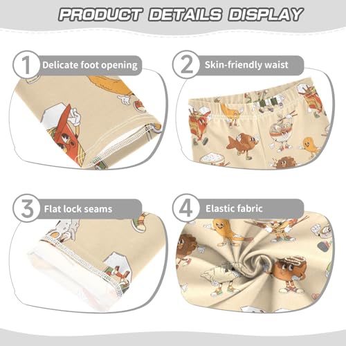 ZZKKO Girls Leggings Asian Dishes Toddler Girls Clothes Leggings for Girls Toddler Girls Leggings 3-4T3