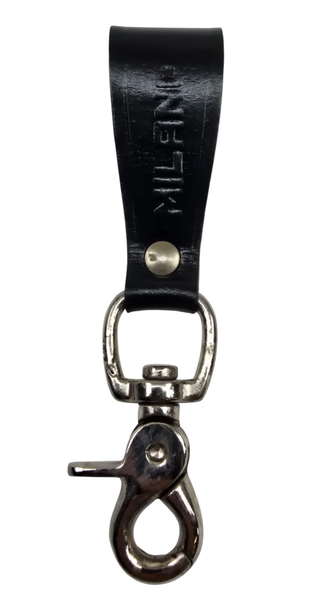 Theglovehut Unisex Black New Real Leather Belt Loop Key Holder Lobster Clasp Milano Security Strong Loop (Black)