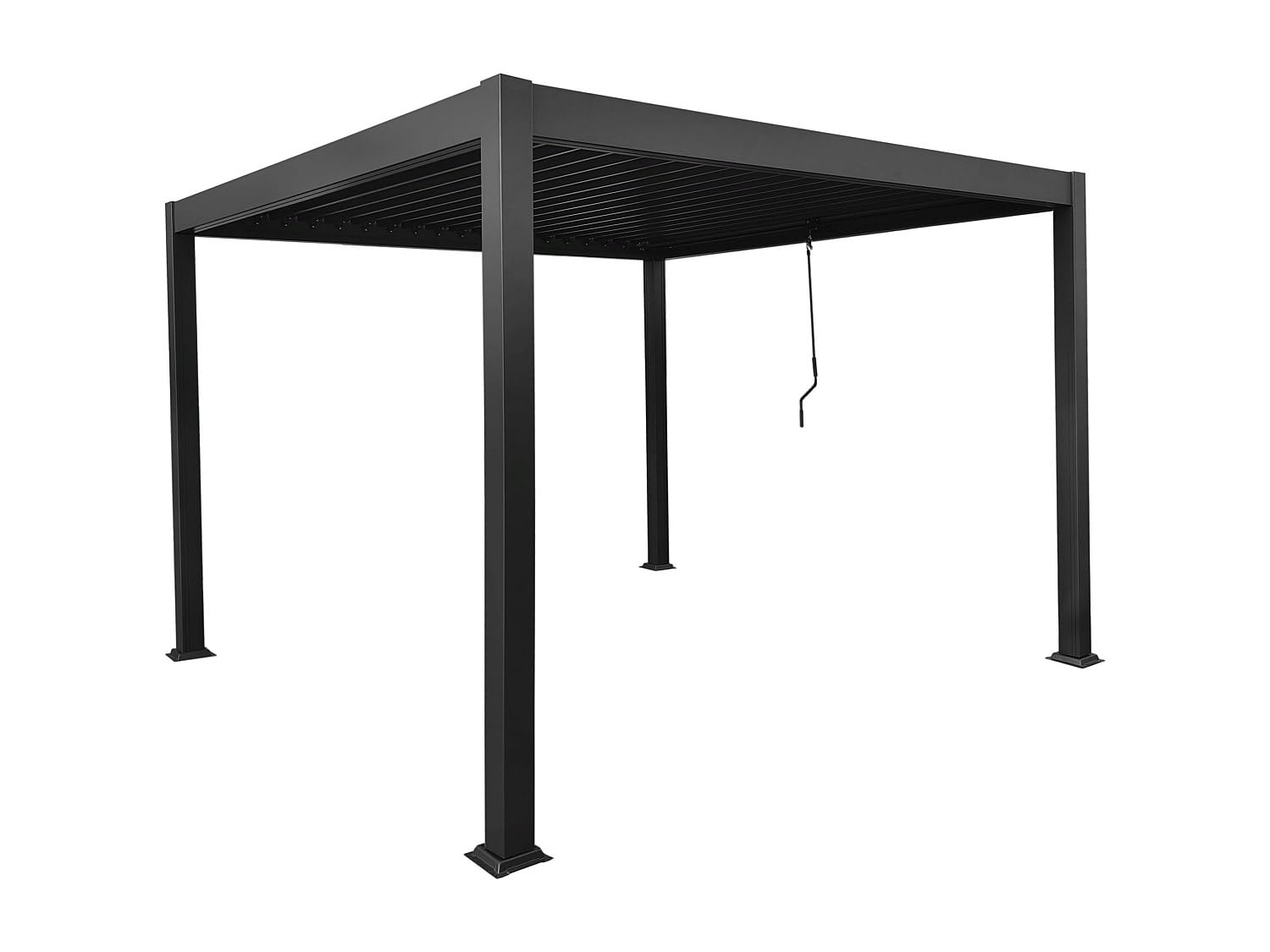Vente-unique - Pergola bioclimatique autoportante en Aluminium avec Lames orientables - 9 m² - Anthracite - Amalfi