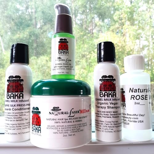 Baka Beautiful ORGANIC EXTREME MOISTURE NATURAL RELAXER KIT Chemical-Free