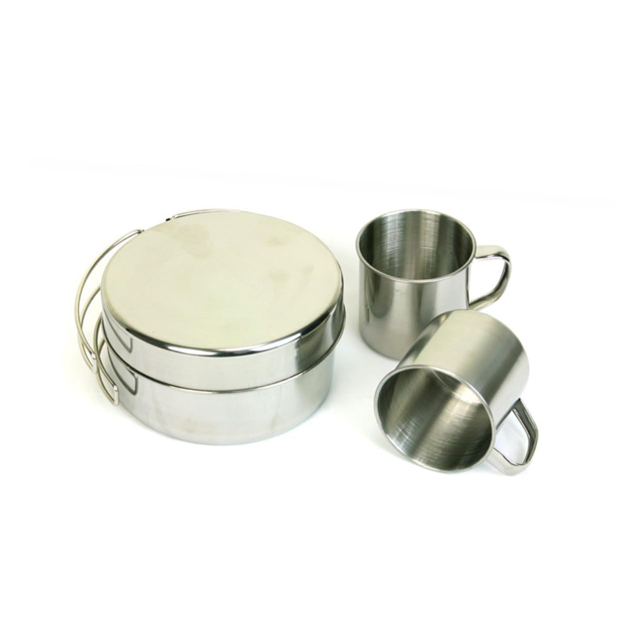 GALPADA 8stücke Kochgeschirr-Set Aus Edelstahl Für Outdoor Tragbarer Topf Picknick-Set Kombinations-Topf-schüssel-Set Mit Deckel Für Camping Grillen Und Wandern Silber