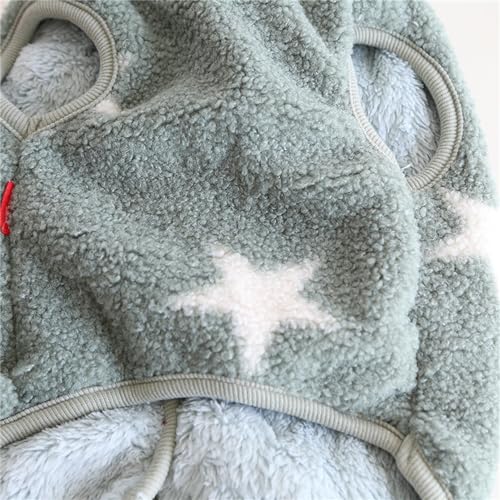 BT Bear Fat Dog Clothes,Dog Big Chest Polar Fleece Pet Winter Warm Coat Jacket for Cats Small Dogs Medium Dogs Pug French Bulldog (S,Green) - Image 3