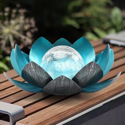 Lámpara solar exterior loto para iluminar caminos oscuros y decorar patios