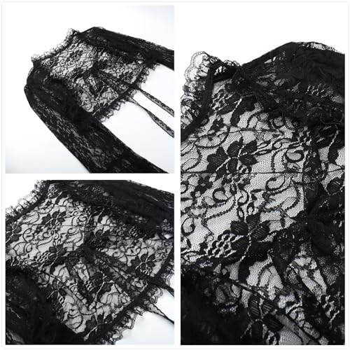Image of Gothic Bolero Shrug Tops Women Goth Bell Long Sleeve Crop Top