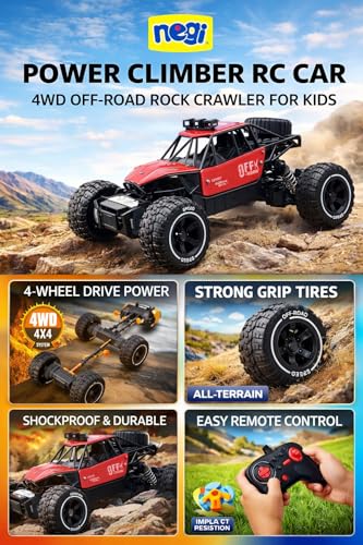 Image of Negi Power Climber RC Car - High-Speed Remote Control Rock Crawler with 2WD