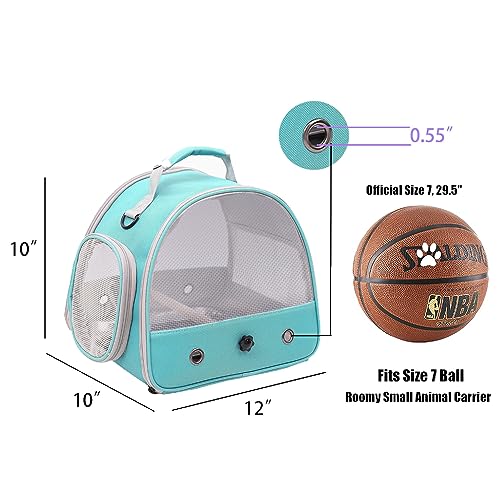 Bird Travel Cage, Portable Small Bird Parrot Parakeet Carrier with Standing Perch (NO Metal Tray), Side Access Window Collapsible(Green, Mesh Windows) - Image 4