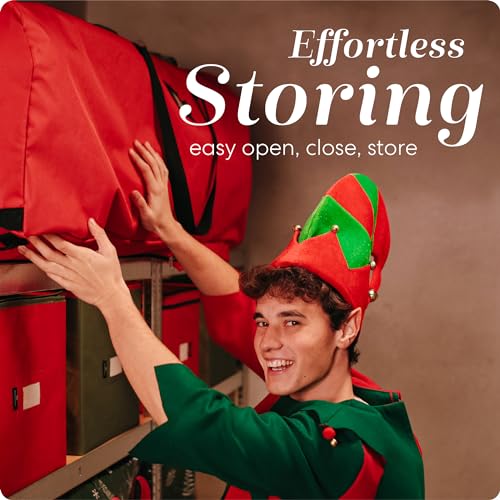 Handy Laundry 5648 Rolling Tree Storage Bag - Storage For 9-Foot Artificial Christmas Holiday Tree. Zippered Bag, Carry Handles & Wheels thumb #5