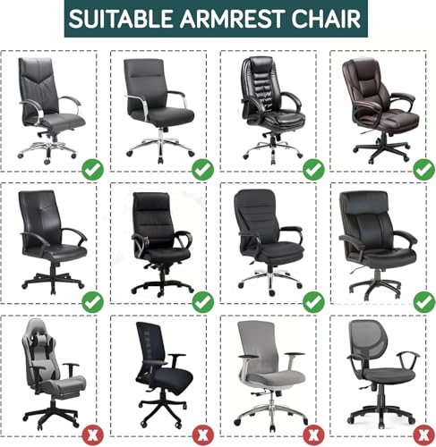 Image of HOKIPO 'SereneSolids' 140 GSM Armrest Covers for Office Chair (Zipper Style), 1 Pair, Teal (AR-5934-TEAL)