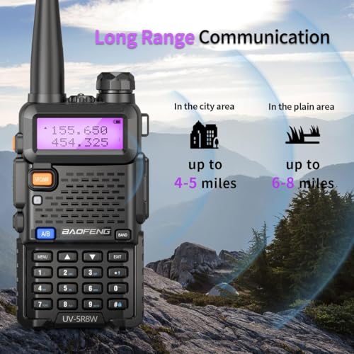 Baofeng Uv-5R 8W Ham Radio Long Range Uv5R Dual Band Handheld Two Way Radio Walkie Talkies With 1800Mah Li-Ion Battery And Earpiece For Hunting Survival Gear thumb #5