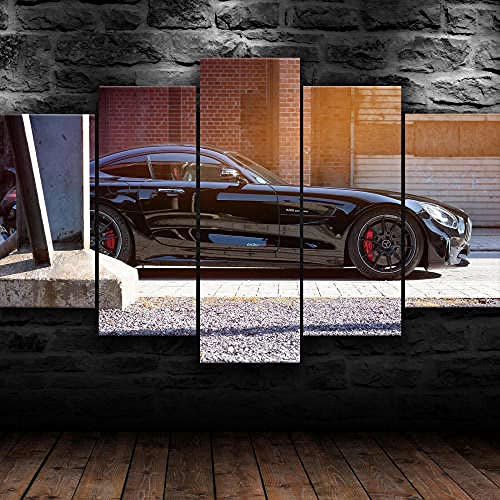 Cadeau créatif encadré 5 pièces art mural de voiture de sport