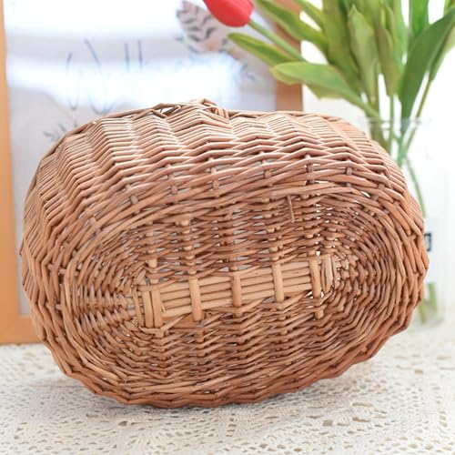 Cesta de mimbre resistente de diseño artesanal para almacenamiento de frutas 5