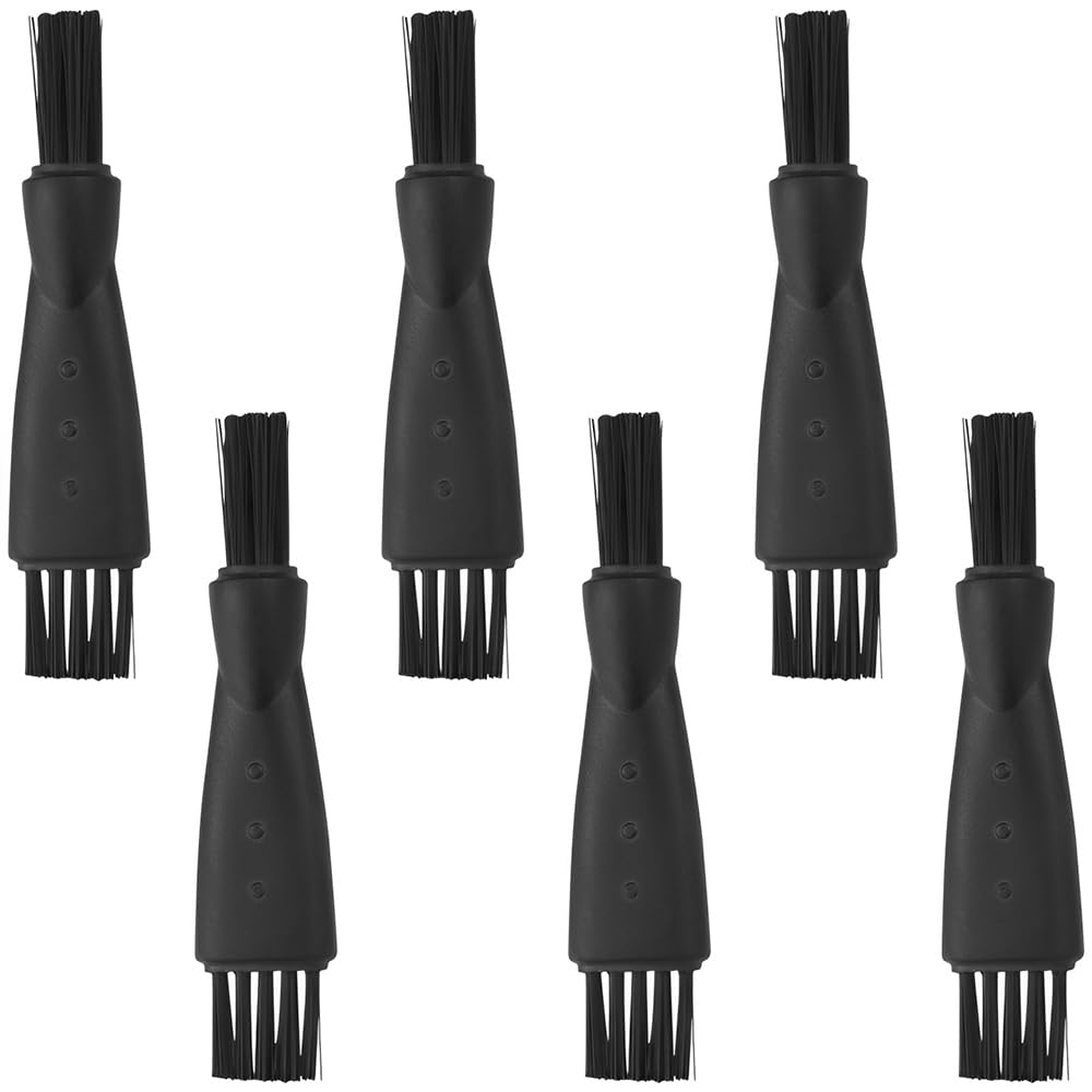 6 Stück Rasierer Pinsel - Rasierer Reinigungsbürste Doppelseitige Rasierpinsel Elektrorasierer Reinigungsbürste für Entfernen Bartreste und Staub (Schwarz)