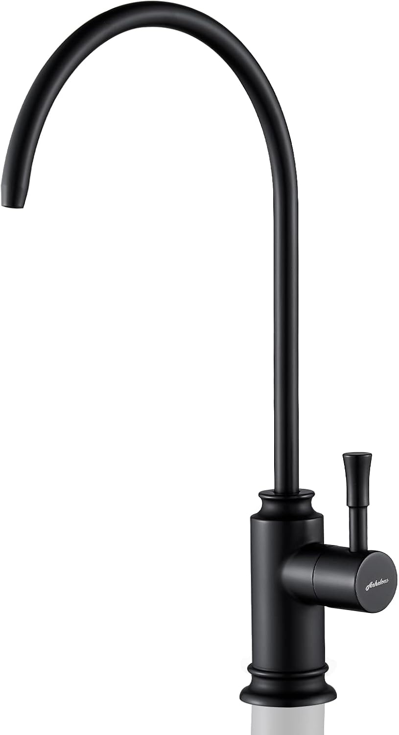 Achelous Matte Black Kitchen Water Filter Faucet,Stainless Steel Lead-Free Drinking Water Faucet Fits Reverse Osmosis Units or Filtration System in Non-Air Gap