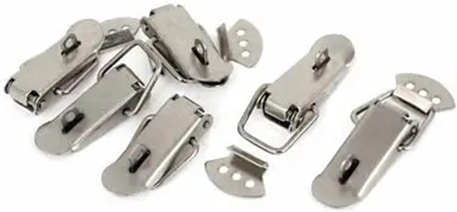 Suitcase Box Stainless Steel Spring Loaded Padlock Hasp Lock Toggle Latch 6 Set 1Pcs