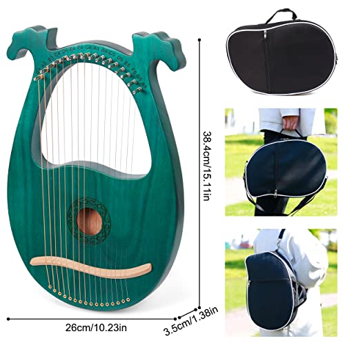 LOMUTY Lyre Harp 16 Metal String with Tuning Wrench Harp Instruments, Lyre Harp is Good Choice for Music Lovers, Beginners and Friends