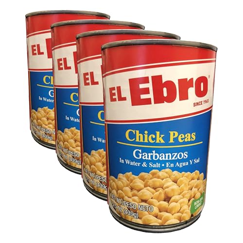 El Ebro Chick Peas (Garbanzos), 15.5 oz Can, Premium Cooked Garbanzo Beans (Pack of 4) image 3
