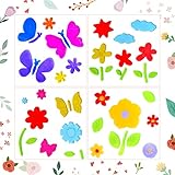 Spring Gel Window Clings for Glass Windows Easter Decorations for Home School Flowers Gel Window...