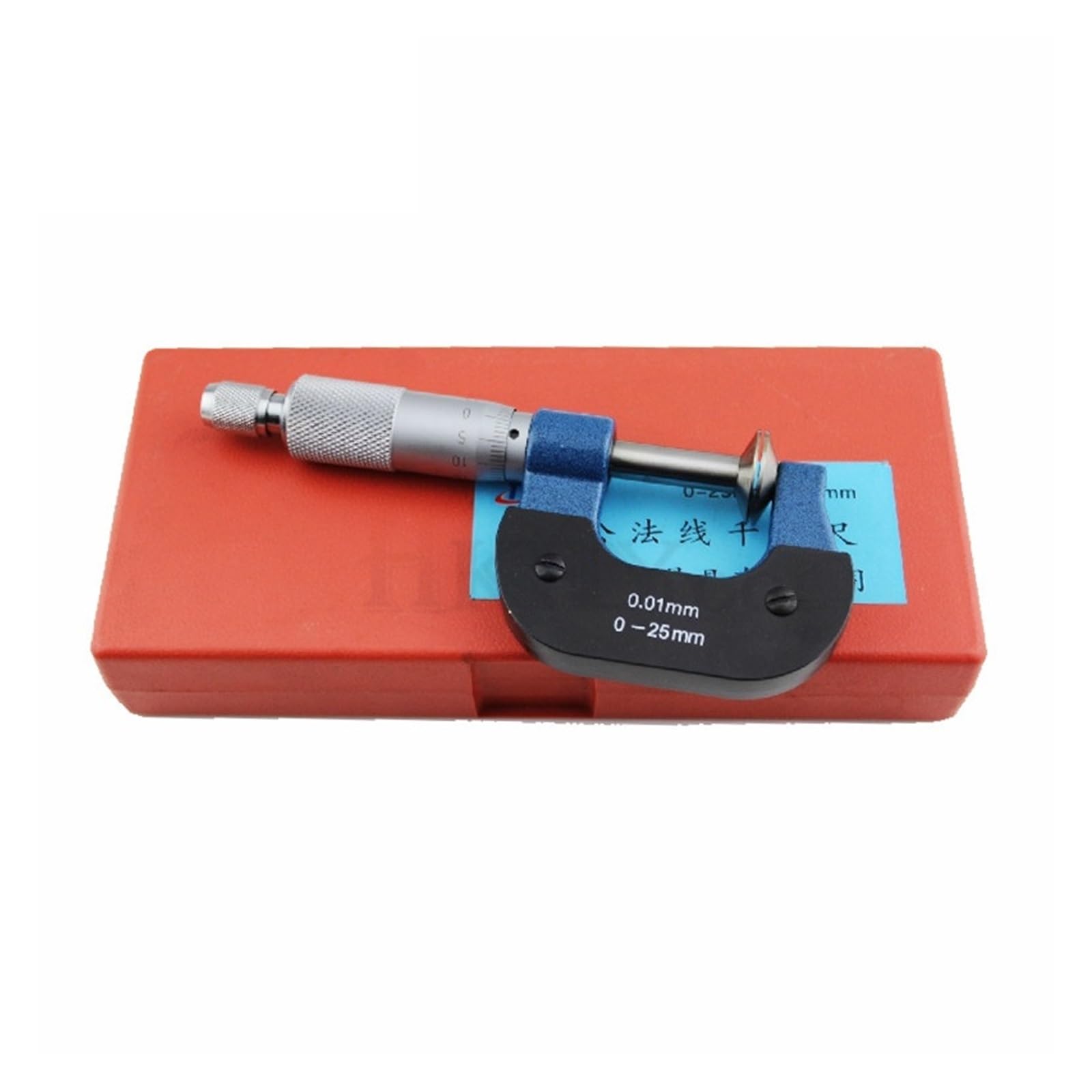 Micrómetro, herramienta de medición de calibre, Micrómetro de disco de 0 a 25 mm/0,01 Micrómetros exteriores for medir la longitud de los dientes de engranajes y el espesor del papel Herramienta de me