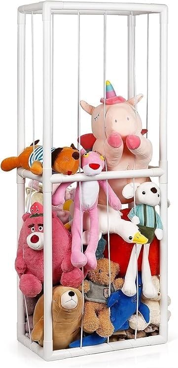 Stuffed Animal Zoo Doll Storage, for Plushie Toys, Kids Toy Organizer Shelves Basket for Stuffed Animals, Zoo Animals Storage Toy Holder for Nursery, Play