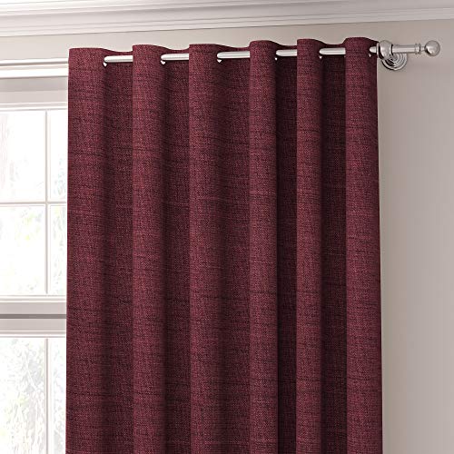 Curtains Faux Linen, Thermal Insulated, 3 Pass 100% Blackout Eyelet Curtains (Regency Red, 66 x 54 inch 168 x 137 cm) - Image 3