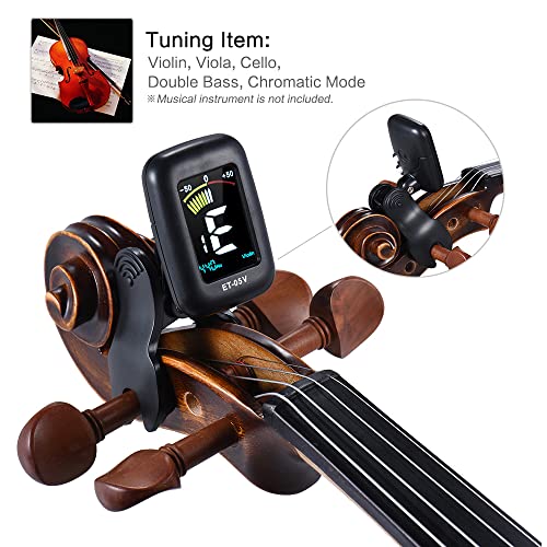 KKcare ET-05V Profissional Clip-on Tuner Modo de Afinação Automática com Display LCD Colorido para V