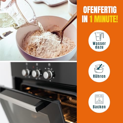 Marcel's Keto Brot – Goldenes Saatenbrot (400g - für 1 Brot) | LowerCarb Brotbackmischung mit 80% weniger Kohlenhydraten | Vegan, high Protein & Sauerteig | Ofenfertig in 1 Minute