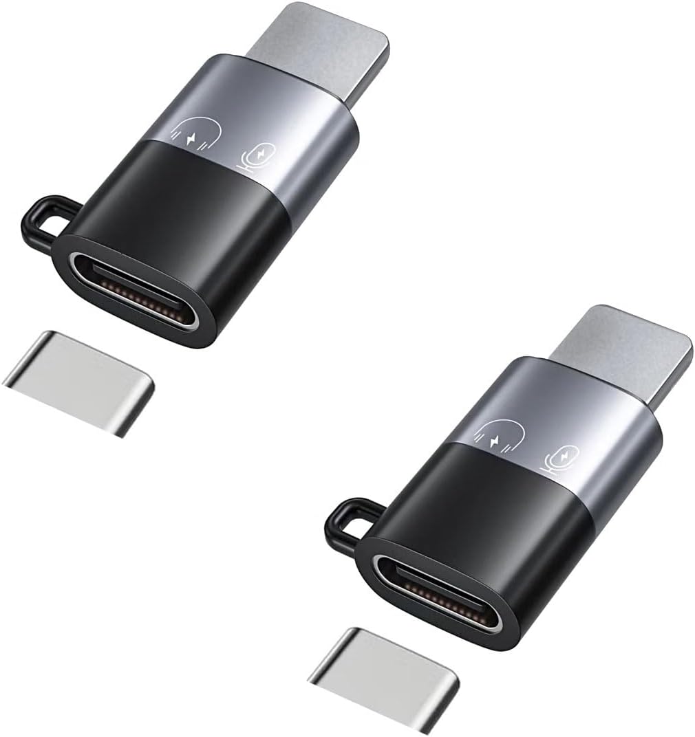 for DJI Mic Mini Mobile Phone Adapters for Phone 14 13 12 11 8 Smartphone/PC/Mac Connector Accessories Wireless Microphone Receiver (2 Pack)