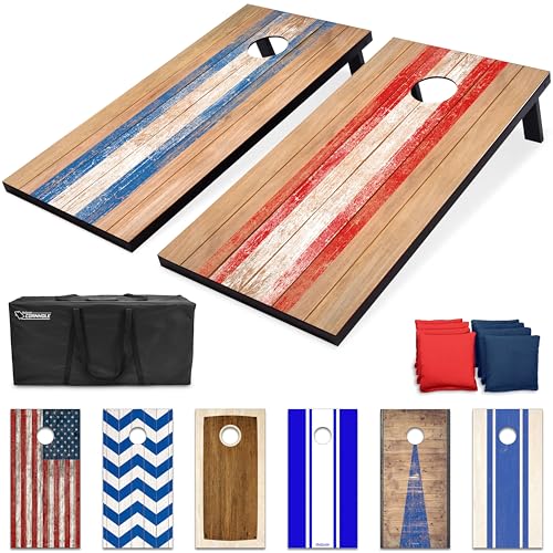GoSports Barnwood Design Cornhole Game