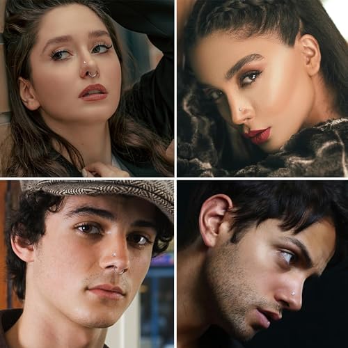 Sllaiss 10Pcs 22G Sterling Silver Small L Shape Nose Ring Studs for Women Mens Czech Crystal Curved Nose Piercings Set Body Jewelry Hypoallergenic3