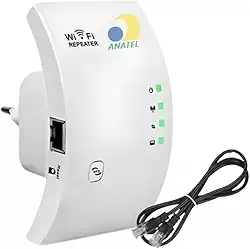 Repetidor Wi-Fi, Amplificador Extensor de Sinal Wireless 1800Mbps, Potente, 100 Metros, Bivolt, Branco
