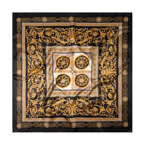 Image of 35 inch Men's Silk Cowboy Scarf - Oversized Western Bandana Neckwear, Large Square Scarf with Gift Packaging