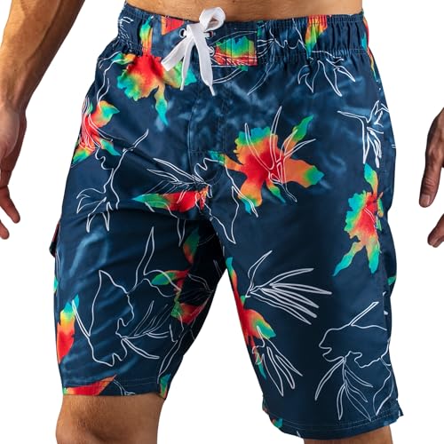 Image of Kanu Surf Men's Big Viper Extended Size Stripe Swim Trunk