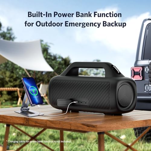 Image of EarFun UBOOM X Bluetooth Speaker, Portable Wireless Speaker with Loud Stereo Sound, Deep Bass, Waterproof & Dustproof, Indoor & Outdoor