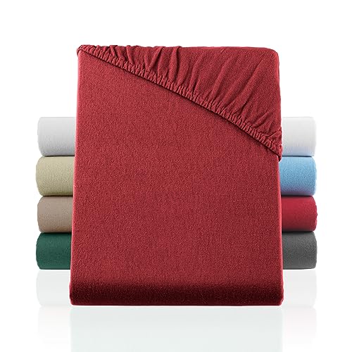 BEDSURE Spannbettlaken 180x200cm Boxspringbett Topper - Mikrofaser Bettlaken 180x200 cm grau für Matratze bis 30 cm hohe, weiches Spannbetttuch Leintuch 5 BaSaTex Flausch Feinbiber Winter Spannbettlaken Biber Spannbetttuch | 100% Baumwolle | 180x200 – 200x200 cm | Bordeaux