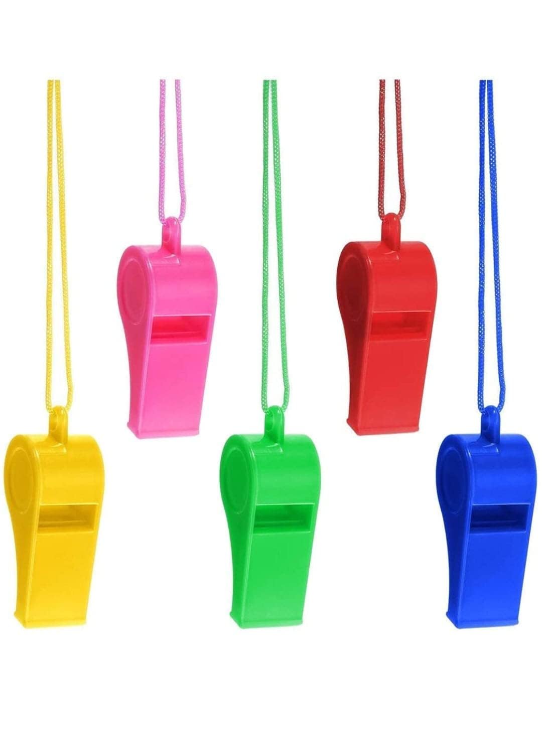 MOOLYAVAAN RODUCTS Plastic Whistles Colorful Whistles with Lanyard Loud Noise Making Whistle for Kids Soccer Party Favors (9)