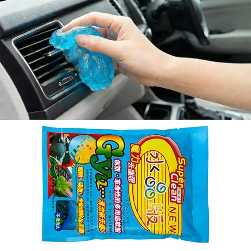 Craedli 2PCS Car Cleaning Gel, Universal Dust Cleaning Putty Gel Car Interior Cleaner Slime, Reusable Jelly Cleaner Auto Detailing Tool for Air Vents, Cup Holders & Keyboards, Clean Supplies (Blue)