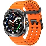 BLBDFCWW Galaxy Watch Ultra Armband 47mm，Sport Silikon Marine Uhrenarmband Kompatibel mit Samsung Galaxy Watch Ultra Armband 47mm Band (Orange)