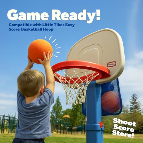 Galvanox Mini Rubber Basketballs with Pump (7\" Inch) Includes Mesh Storage Bag Designed for Little Tikes Basketball Hoop (4 Balls, Orange) Blue