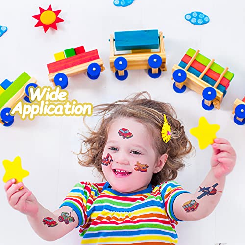 Sacubee 120 Pieces Kids Temporary Tattoos Trucks And Cars Waterproof Temporary Tattoos Fake Tattoo Stickers Transportation Vehicle Tattoo Stickers For Boys Party Favors Supplies Costume Accessory #TOP6