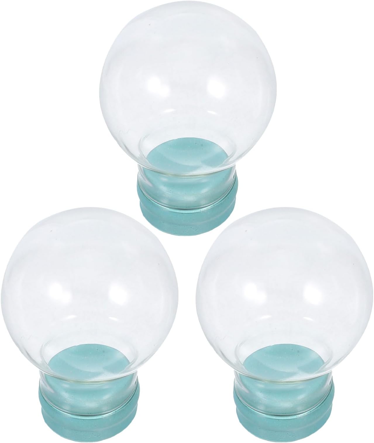 Homoyoyo 3pcs 45mm Glass Water Snow Globes DIY Kit with Rubber Caps for Fillable Snowglobes, Christmas Ornaments, Terrariums, Crafts, Home Decoration