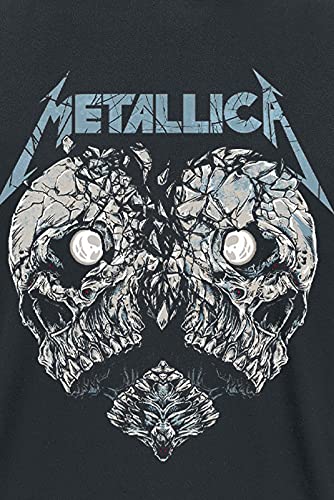 Camiseta Rock Off Metallica com logotipo de banda de coração partido novo oficial masculina preta, P