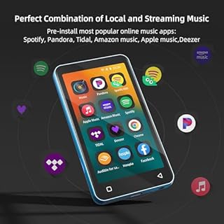 MP3 Player with Bluetooth and WiFi,MP3 Player with Spotify,Spotify Kids,Audible,Pandora,Amazon Music,4" Music Player MP4 Up to 1TB(80GB,Blue_White)