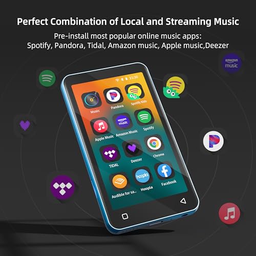 Image of innioasis 80GB MP3 Player with Bluetooth and WiFi, MP3 Player for Kids with Spotify, Spotify Kids, Pandora, Audible, 4.0 inch Touch Screen Music Player with Parental Controls, Up to 1TB (Blue)