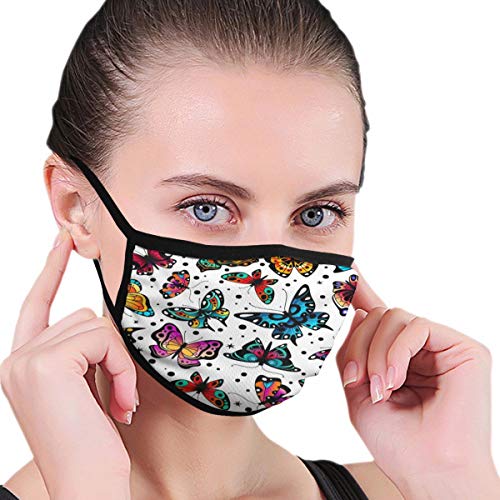 Mouth Masks for Dust Protection Anti Face Mask Washable Earloop Mask Blue Butterfly