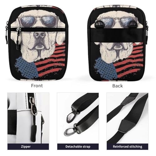 USA Labrador Retriever Flag Women's Cute Small Mini Crossbody Bag Top Zip Sling Square Shoulder Bags3